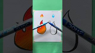 🔥VS💧Easy Painting with DOMS brush pen shorts craft art drawing crafts satisfying [upl. by Saxon]