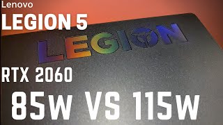 Lenovo Legion 5  Nvidia RTX 2060 85w vs 115w Benchmarks [upl. by Amora632]