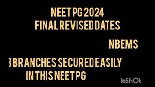 NEET PG 2024 REVISED DATES UPDATE [upl. by Dora291]