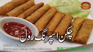 Chicken Spring Roll  Easy to make Chicken Spring Roll in Punjabi Kitchen 易使鸡弹簧卷轴的主页 [upl. by Katha]