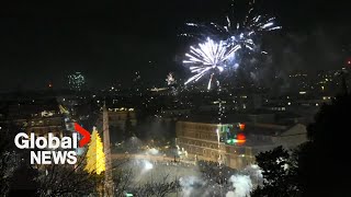 New Year’s 2024 Italy fireworks display lights up skies above Rome [upl. by Anowahs811]