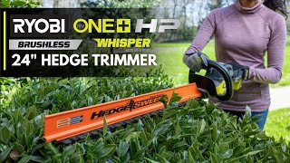 RYOBI 18V ONE HP brushless WHISPER SERIES Hedge Trimmer [upl. by Matti]