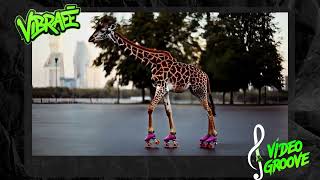 Groovin High Giraffe on Roller Skates Jammin to Dance Beats [upl. by Henrion]