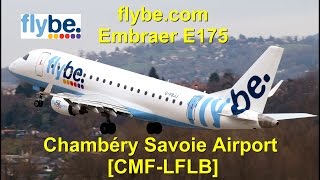 GFBJJ FlyBe Embraer E175 Take Off RWY36 at Chambéry Airport [upl. by Ylimme]