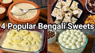 4 Bengali Sweets Desserts you should try in 2022  Popular Bengali Dessert Recipes  Milk Desserts [upl. by Millie]