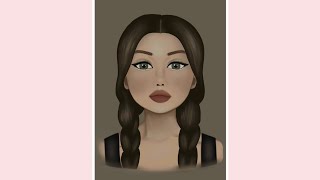 Dark Brown Hair in Braids Girl Drawing [upl. by Stephanie]