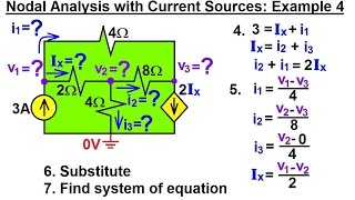 Electrical Engineering Ch 3 Circuit Analysis 6 of 37 Nodal Analysis w Current Sources Ex 4 [upl. by Hoy]