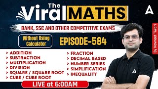 Bank Exams  Simplification  Number Series  Inequality  Arithmetic amp DI By Navneet Tiwari [upl. by Leanna]