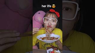 her life😎  Kitkat chocolate🍫 chicken feet🐥 Wolfoo eggs 🦕 funny food mukbang [upl. by Notlrak592]