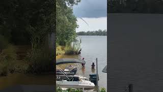 Pineisland in Vancleave MS a big water spout came right at us and decided to go back to the heavens [upl. by Ecnerret]