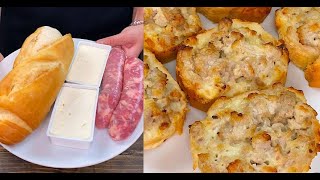 Sausage and cheese bruschetta an incredible idea for a tasty appetizer [upl. by Edrei295]