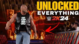 WWE 2K24 Brock Lesnar Entrance  Unlocked Everything In One Click W Tribute [upl. by Scarface]