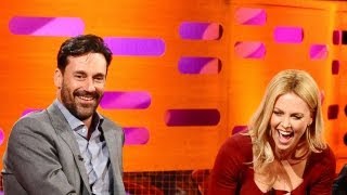 CHARLIZE THERON amp JON HAMM Meet my Don Draper Barbie The Graham Norton Show [upl. by Kare]