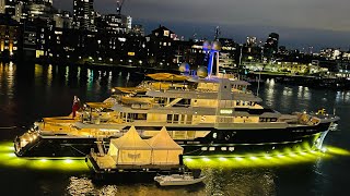 SuperYacht SCOUT  James Berwind’s 85M Yacht docked in LONDON [upl. by Steady]