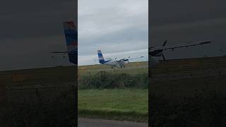 Scilly Skybus DHC6 Twin Otter on runway 25 at Lands End Airport [upl. by Eniger]