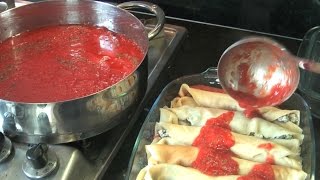 COMO HACER CANELONES FACILISIMOS CON MASA CASERA 1 DELICIA Cannelloni ricotta spinaci e carne [upl. by Remlap]