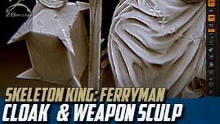 quotFerryman Setquot zBrush Sculpting  Cloak amp Weapon Sculpting  part2 [upl. by Hoem]