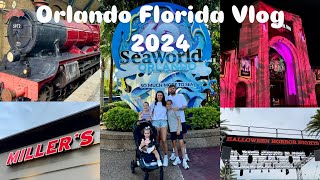 Orlando Florida Vlog  SeaWorld Volcano Bay Halloween Horror Nights Universal Studios amp MORE [upl. by Anoved]