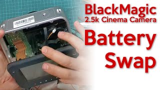 How to replace the battery of a BlackMagic 25k Cinema Camera [upl. by Olimac]