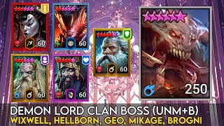 UNM Clan Boss  Wixwell Hellborn Geomancer Mikage Brogni  Raid Shadow Legends Guide [upl. by Jammie]