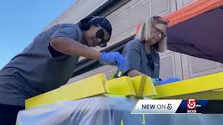 MathWorks employees build playhouses for veterans families [upl. by Carrnan]