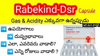 rabeprazole dsr capsule in telugu  uses sideeffects dosage precautions  rabekind dsr  Razo d [upl. by Sankaran]