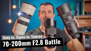 ULTIMATIVE 70200 F28 Battle Sigma 70200 F28 vs Sony 70200 GM2 vs Tamron 70180mm F28 G2 [upl. by Ardella]