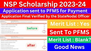 NSP Latest News Today  NSP Scholasrhip Merit List Yes  Nsp Sent To PFMS For Payment [upl. by Enelrae]