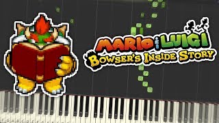 Mario amp Luigi Bowsers Inside Story  Dimble Wood Inside Bowser Theme Piano Tutorial Synthesia [upl. by Rafaela756]