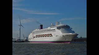 quotAmbiencequot departs from Tilbury on her Maiden Voyage for Ambassador  20042022 [upl. by Spalla]