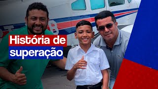 Garoto de 10 anos vence paralesia cerebral através da aviação [upl. by Sirromal]