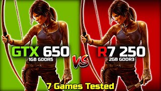 GTX 650 vs R7 250  Every game has a different winner😀 [upl. by Beverly155]