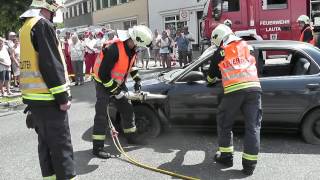 Einsatzvorführung der Feuerwehr Lauta an den 10 Besuchertagen im Lausitzer Seenland in Laubusch [upl. by Eniaj730]