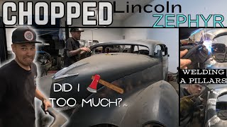 How To CHOP amp WELD A PILLARS On A 1939 Lincoln ZEPHYR Coupe Conversion From 4 Door [upl. by Aimej]