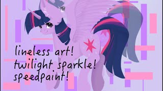 MLP Speedpaint  Twilight Sparkle LINELESS BEGINNER [upl. by Hartwell]