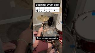 Basic beginner drum beat to practice if you’re starting your drumming journey beginnerdrumlesson [upl. by Notyap]