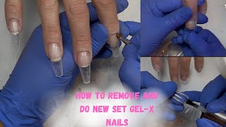 How to remove gelx nails and do a new set  how to GelX nails  Gelx removal [upl. by Enelcaj]