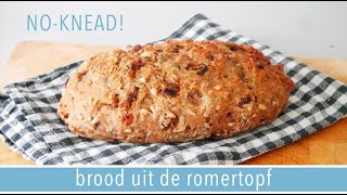 Brood uit de römertopf🍞 zonder te kneden  RENSKES RECEPTEN [upl. by Dustin]