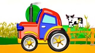 Build and Play  3D TRACTOR App Kids Machine Puzzles Review Дети построить и узнать [upl. by Ainesell]