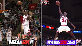 Free Throw Line Dunk With Michael Jordan On Every NBA 2K [upl. by Parrie]