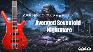 Avenged Sevenfold  Nightmare Bass Riff  Lesson [upl. by Yeliak]