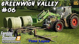 Doing contract work cultivating making hay bales  Greenwich Valley 06  FS19 TimeLapse  4K [upl. by Nidak42]