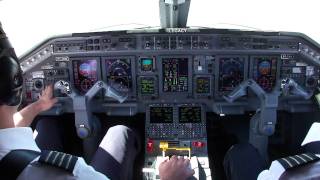 Embraer Legacy 650 Landing Scottsdale AZ from the cockpit [upl. by Nomzzaj718]