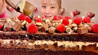 ASMR Tuxedo Cake🎂 Chocolate cake【Mukbang Eating Sounds】【English subtitles】 [upl. by Lindo]