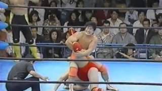 AJPW Jumbo Tsuruta Akira Taue Masanobu Fuchi vs Mitsuharu Misawa Toshiaki Kawada Kenta Kobashi [upl. by Garrek427]