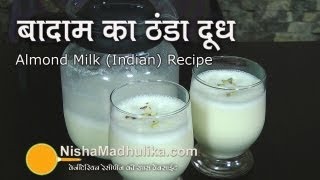 Kesar Badam Doodh  Almond Milk Recipe Indian [upl. by Hamehseer930]