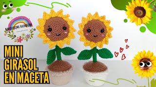 Mini GIRASOL en Maceta a Crochet [upl. by Urbannal411]