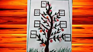 family tree drawinghow to make family tree easytree project idea [upl. by Asert901]