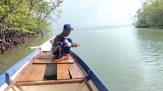 MENCARI SAMBARAN IKAN MUARA SAAT AIR PASANG BESAR MENGGUNAKAN UMPAN UDANG HIDUP [upl. by Lyrred]