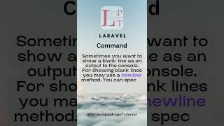 Laravel command new line laravellearning laraveltraining [upl. by Eetnwahs827]